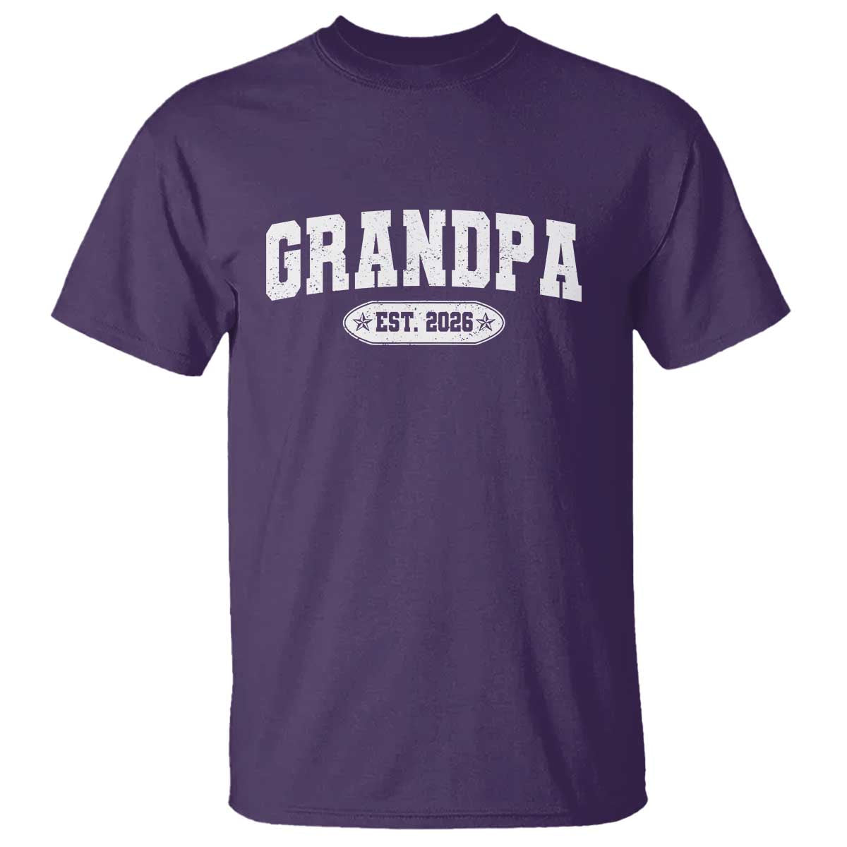 Grandpa Est 2026 T Shirt Promoted To Grandpa Paternity Fathers Day TS10 Purple Print Your Wear