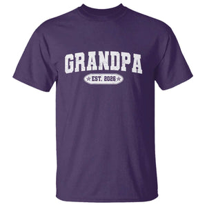 Grandpa Est 2026 T Shirt Promoted To Grandpa Paternity Fathers Day TS10 Purple Print Your Wear