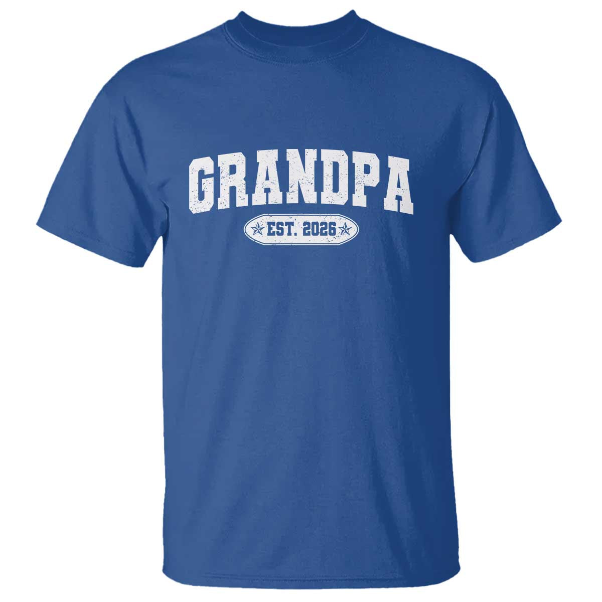 Grandpa Est 2026 T Shirt Promoted To Grandpa Paternity Fathers Day TS10 Royal Blue Print Your Wear