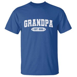 Grandpa Est 2026 T Shirt Promoted To Grandpa Paternity Fathers Day TS10 Royal Blue Print Your Wear