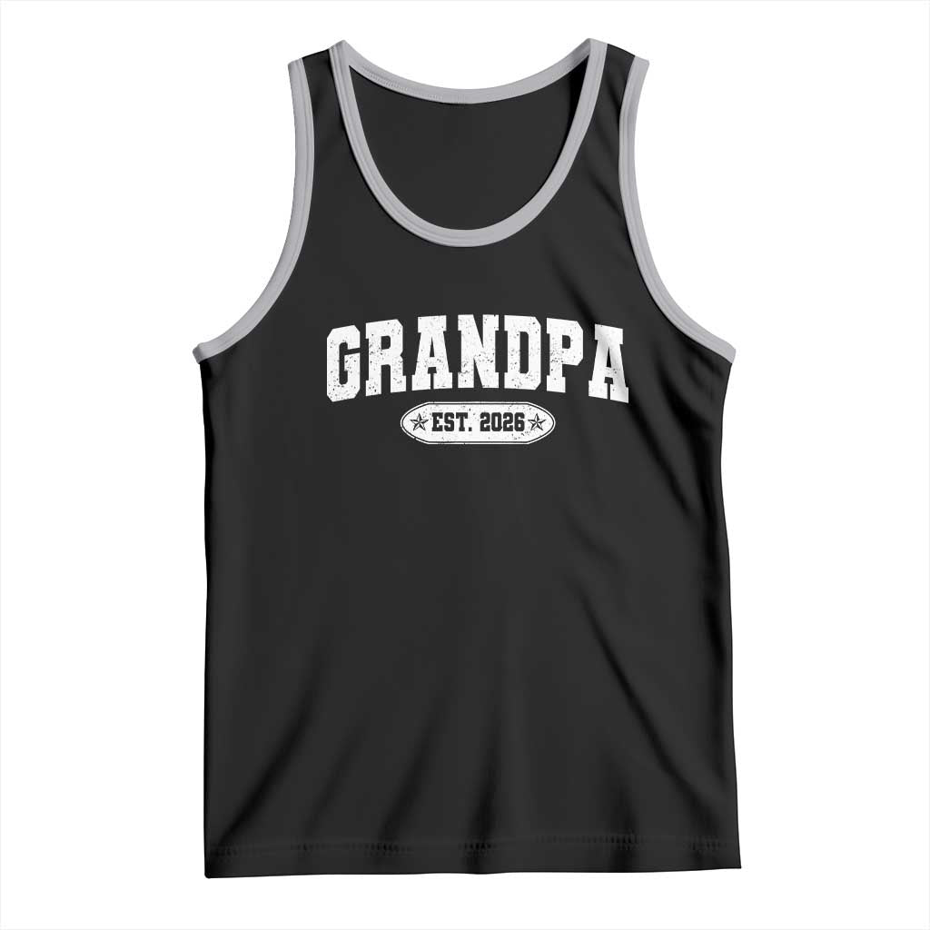 Grandpa Est 2026 Tank Top Promoted To Grandpa Paternity Fathers Day TS10 Black Athletic Heather Print Your Wear