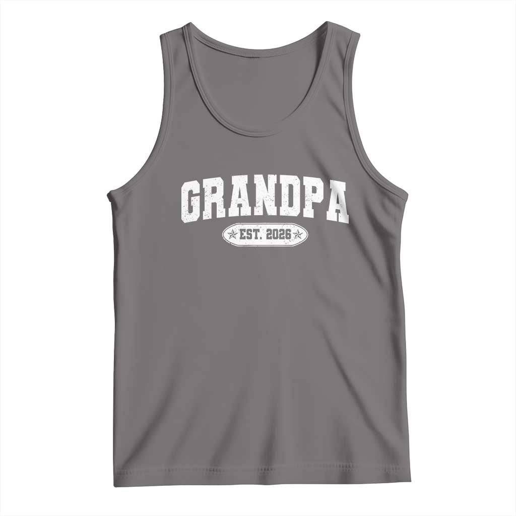 Grandpa Est 2026 Tank Top Promoted To Grandpa Paternity Fathers Day TS10 Deep Heather Print Your Wear