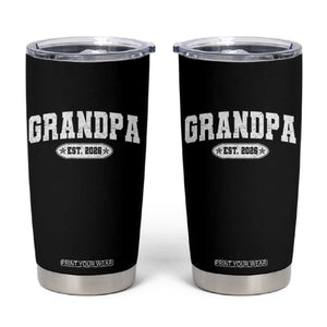 Grandpa Est 2026 Tumbler Cup Promoted To Grandpa Paternity Fathers Day TS10 Black Print Your Wear