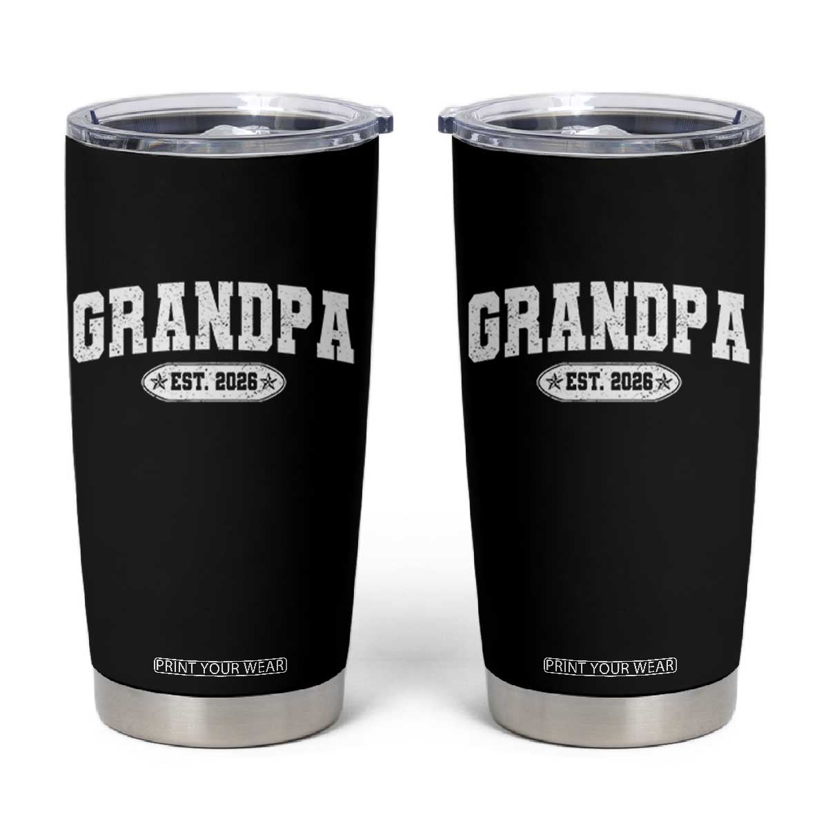 Grandpa Est 2026 Tumbler Cup Promoted To Grandpa Paternity Fathers Day TS10 Black Print Your Wear