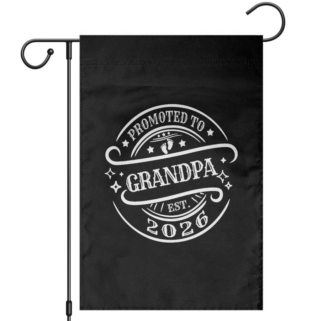 Promoted To Grandpa Est. 2026 Garden Flag Grandparents Baby Announcement Fathers Day TS10 Black Print Your Wear