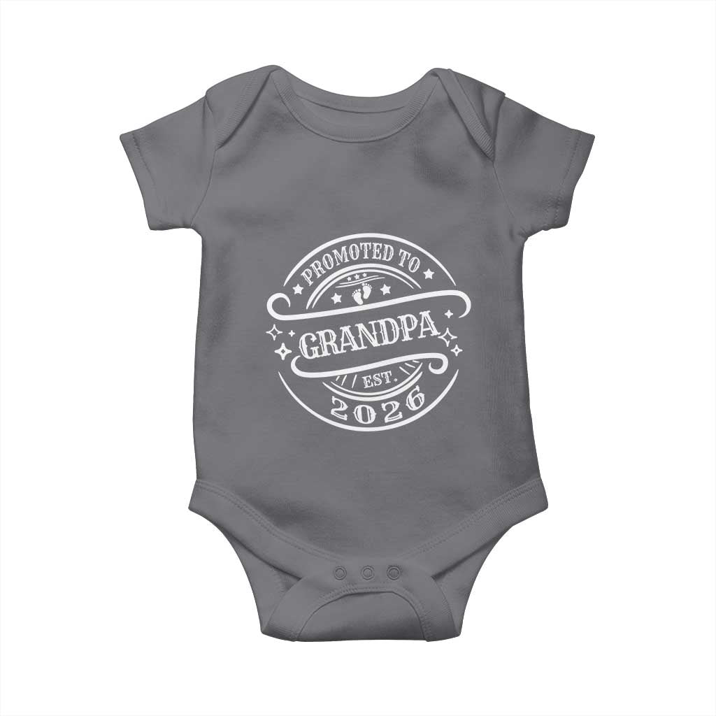 Promoted To Grandpa Est. 2026 Baby Onesie Grandparents Baby Announcement Fathers Day TS10 Charcoal Print Your Wear