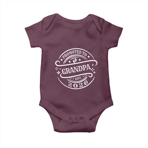 Promoted To Grandpa Est. 2026 Baby Onesie Grandparents Baby Announcement Fathers Day TS10 Maroon Print Your Wear