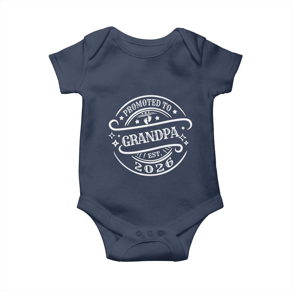 Promoted To Grandpa Est. 2026 Baby Onesie Grandparents Baby Announcement Fathers Day TS10 Navy Print Your Wear