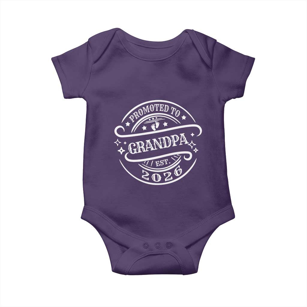 Promoted To Grandpa Est. 2026 Baby Onesie Grandparents Baby Announcement Fathers Day TS10 Purple Print Your Wear