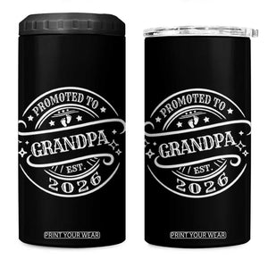 Promoted To Grandpa Est. 2026 4 in 1 Can Cooler Tumbler Grandparents Baby Announcement Fathers Day TS10 One Size: 16 oz Black Print Your Wear