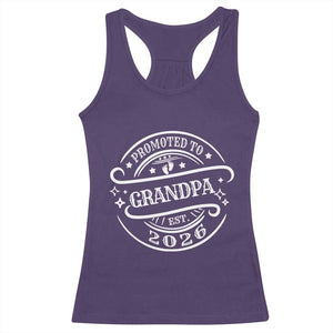 Promoted To Grandpa Est. 2026 Racerback Tank Top Grandparents Baby Announcement Fathers Day TS10 Purple Print Your Wear