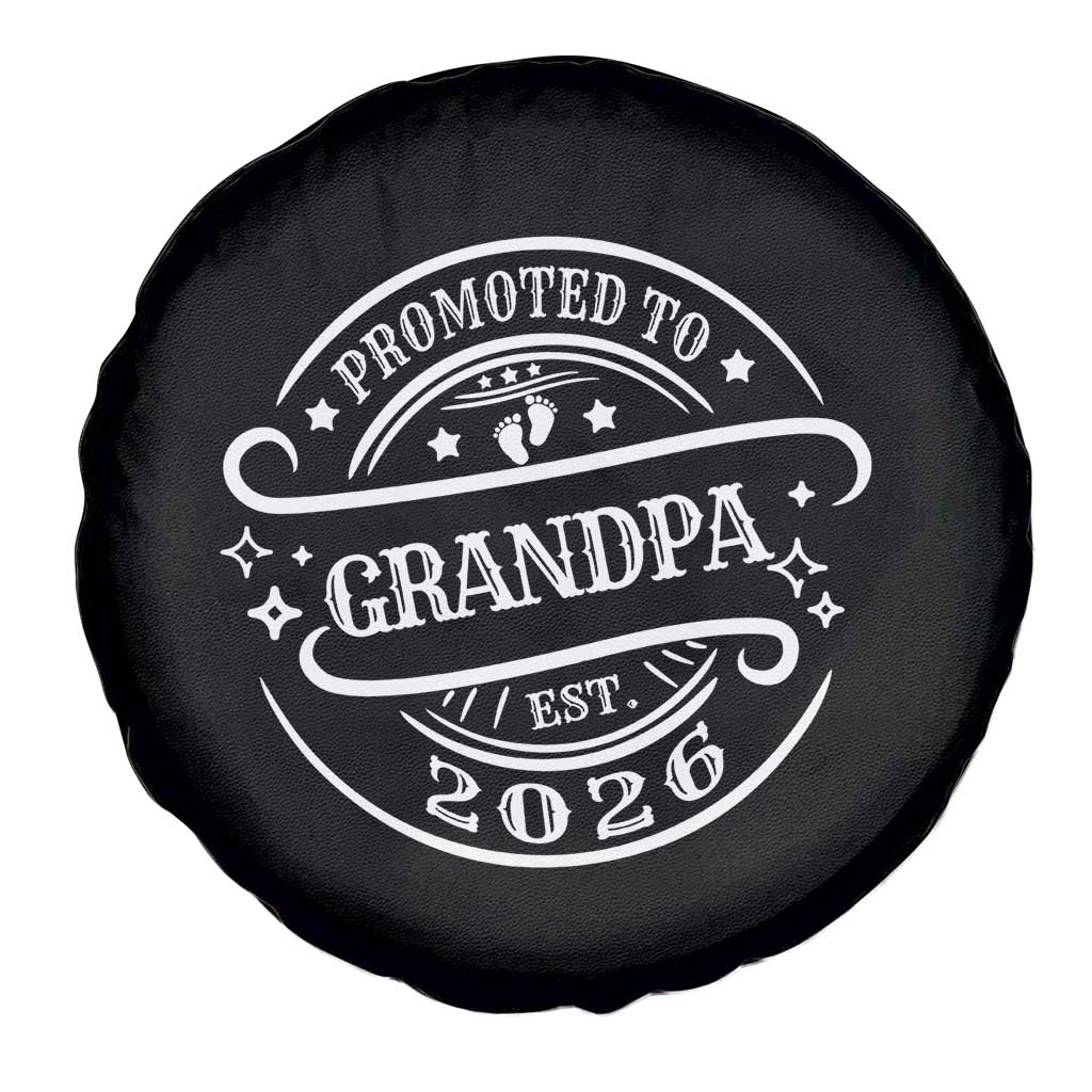 Promoted To Grandpa Est. 2026 Spare Tire Cover Grandparents Baby Announcement Fathers Day TS10 Print Your Wear