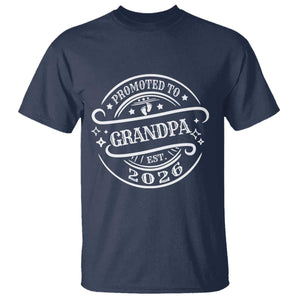 Promoted To Grandpa Est. 2026 T Shirt Grandparents Baby Announcement Fathers Day TS10 Navy Print Your Wear
