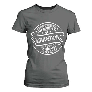 Promoted To Grandpa Est. 2026 T Shirt For Women Grandparents Baby Announcement Fathers Day TS10 Dark Heather Print Your Wear