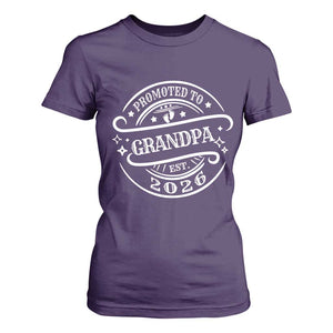 Promoted To Grandpa Est. 2026 T Shirt For Women Grandparents Baby Announcement Fathers Day TS10 Purple Print Your Wear