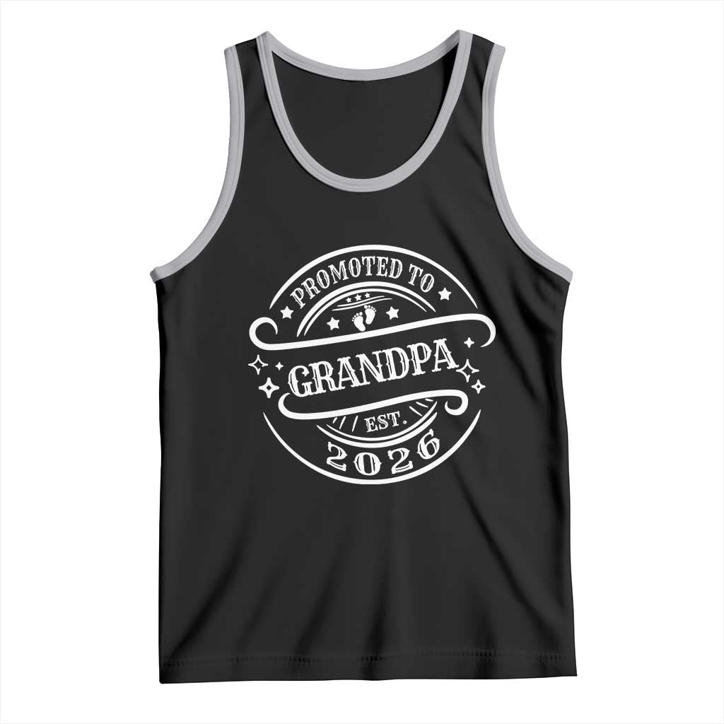 Promoted To Grandpa Est. 2026 Tank Top Grandparents Baby Announcement Fathers Day TS10 Black Athletic Heather Print Your Wear