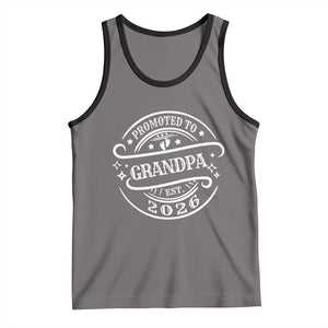 Promoted To Grandpa Est. 2026 Tank Top Grandparents Baby Announcement Fathers Day TS10 Deep Heather Black Print Your Wear