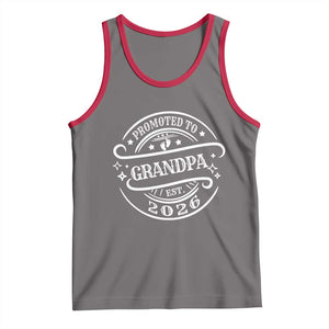 Promoted To Grandpa Est. 2026 Tank Top Grandparents Baby Announcement Fathers Day TS10 Deep Heather Red Print Your Wear