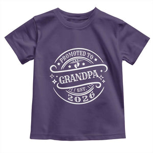 Promoted To Grandpa Est. 2026 Toddler T Shirt Grandparents Baby Announcement Fathers Day TS10 Purple Print Your Wear