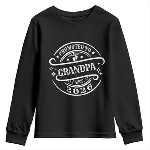 Promoted To Grandpa Est. 2026 Youth Sweatshirt Grandparents Baby Announcement Fathers Day TS10 Black Print Your Wear
