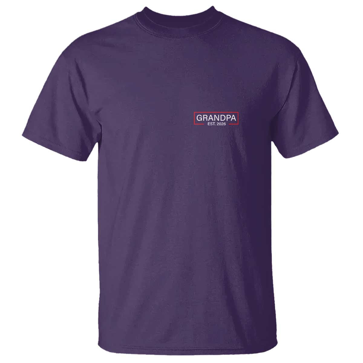 Grandpa Est 2026 T Shirt - Promoted To Grandpa Paternity Fathers Day New Grandpa Gift Tee TS10 Purple Print Your Wear