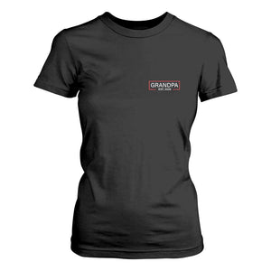 Grandpa Est 2026 T Shirt For Women Logo Promoted To Grandpa Paternity Fathers Day TS10 Black Print Your Wear