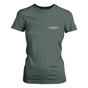 Grandpa Est 2026 T Shirt For Women Logo Promoted To Grandpa Paternity Fathers Day TS10 Dark Forest Green Print Your Wear
