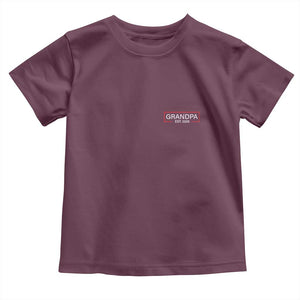 Grandpa Est 2026 Toddler T Shirt Logo Promoted To Grandpa Paternity Fathers Day TS10 Maroon Print Your Wear