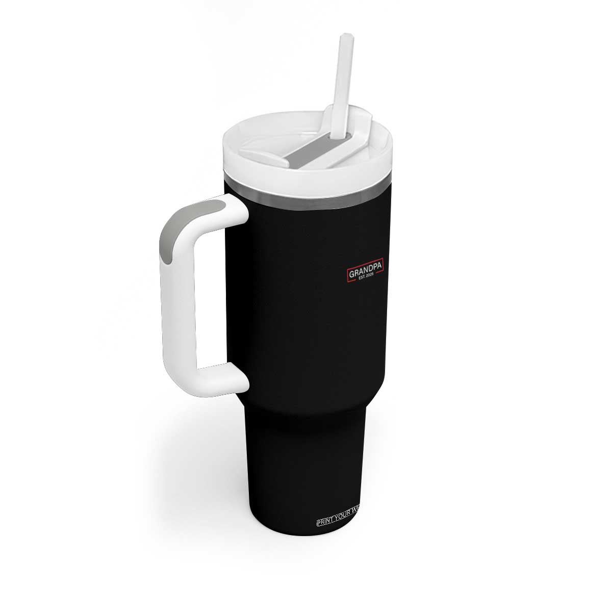 Grandpa Est 2026 Tumbler With Handle Logo Promoted To Grandpa Paternity Fathers Day TS10 Print Your Wear