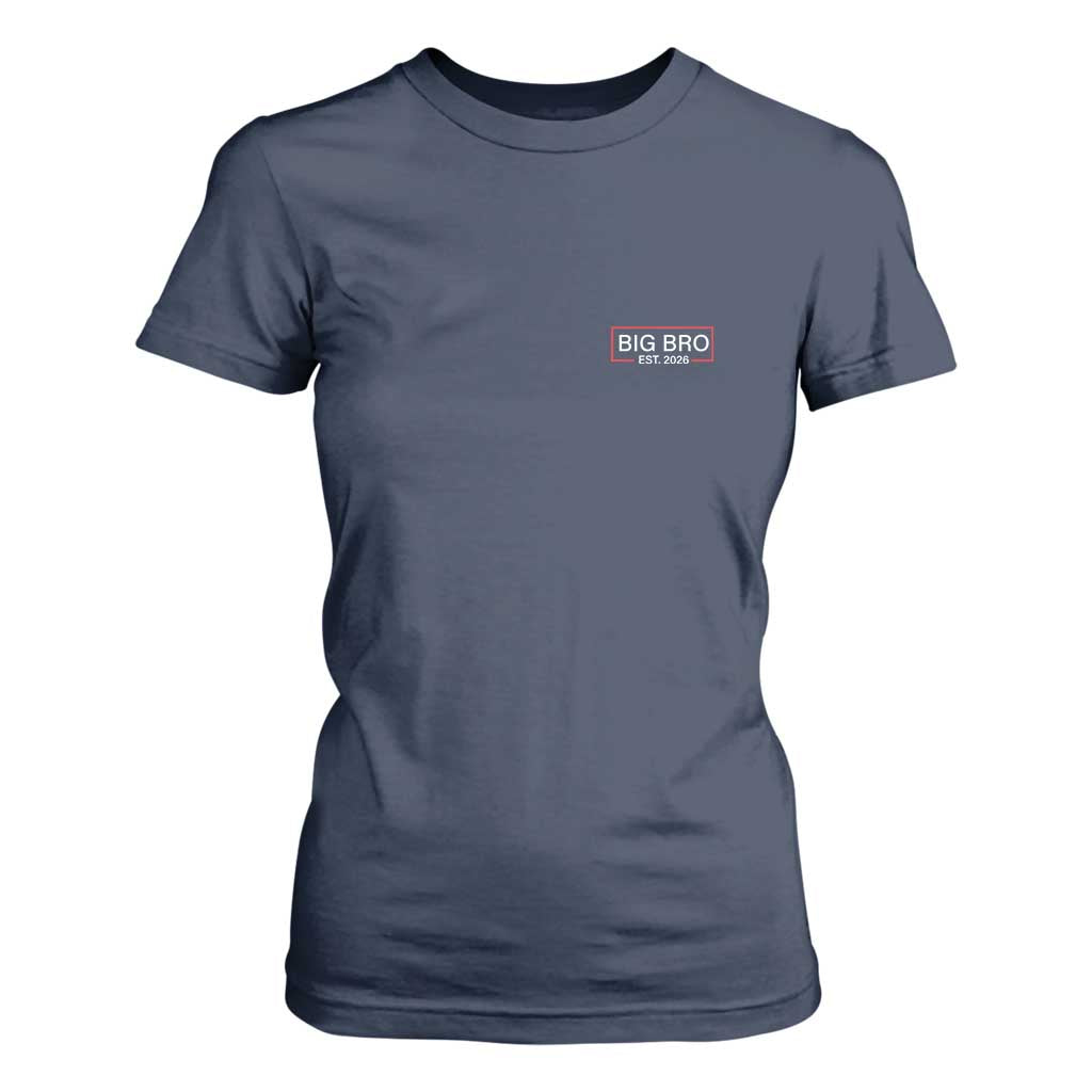 Big Bro Est 2026 T Shirt For Women Brother Announcement TS10 Navy Print Your Wear