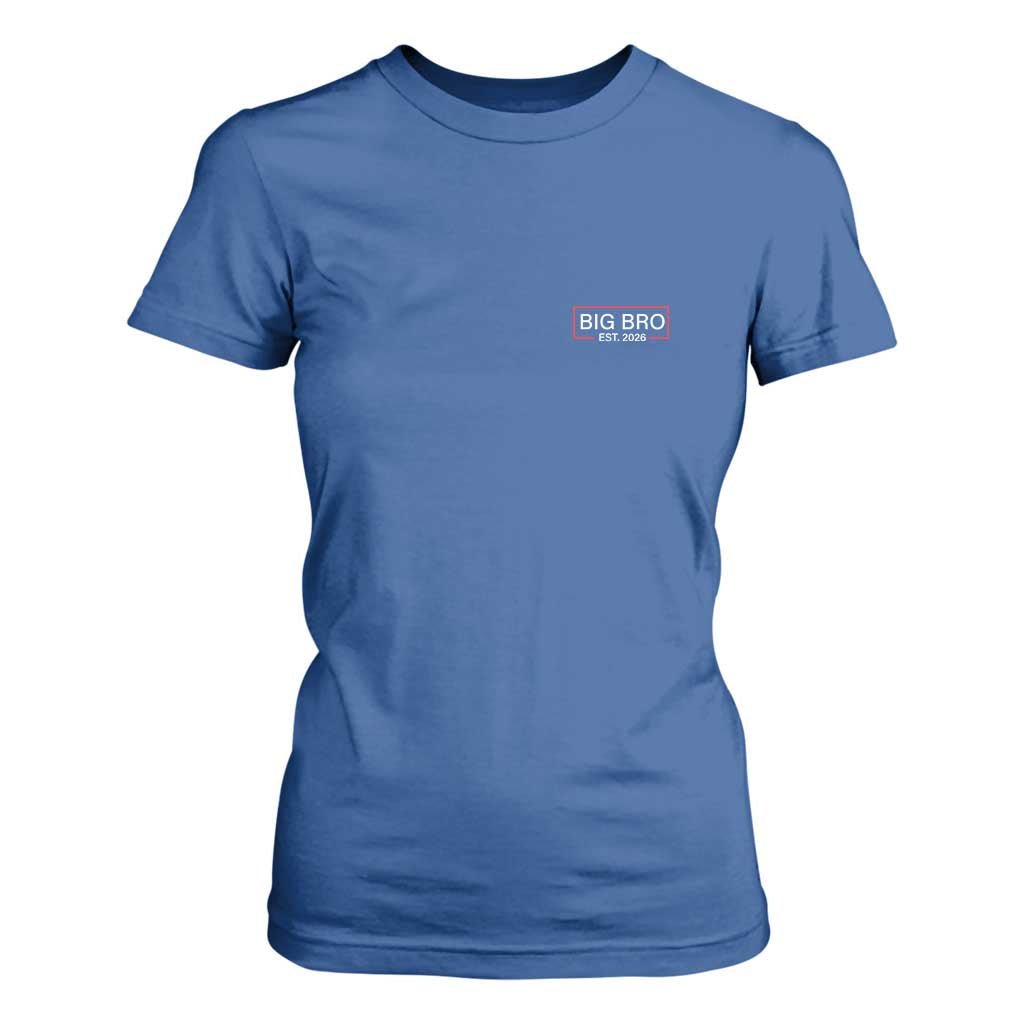 Big Bro Est 2026 T Shirt For Women Brother Announcement TS10 Royal Blue Print Your Wear