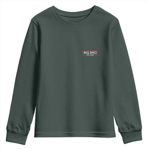Big Bro Est 2026 Youth Sweatshirt Brother Announcement TS10 Dark Forest Green Print Your Wear