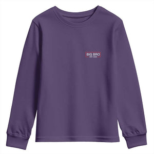 Big Bro Est 2026 Youth Sweatshirt Brother Announcement TS10 Purple Print Your Wear