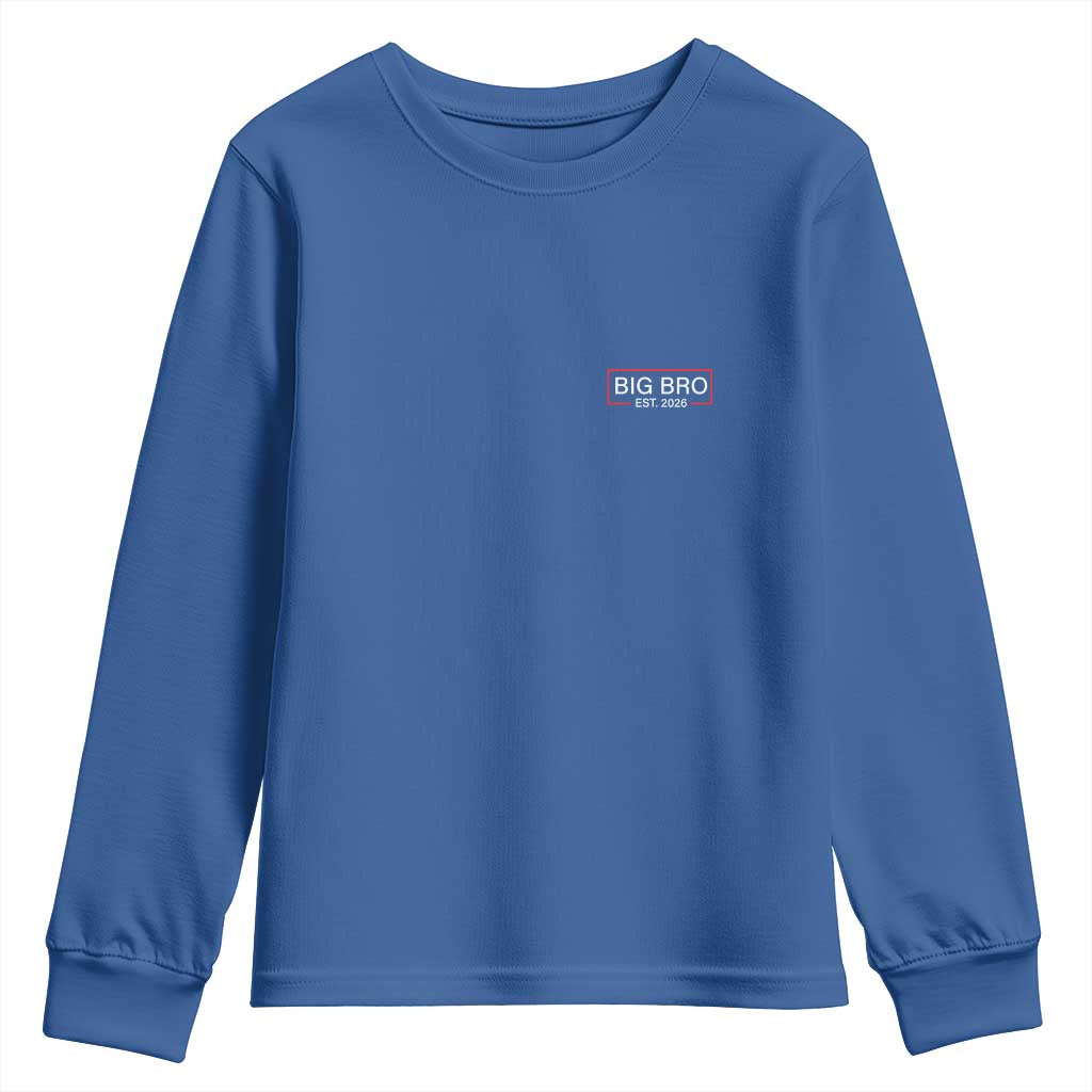 Big Bro Est 2026 Youth Sweatshirt Brother Announcement TS10 Royal Blue Print Your Wear