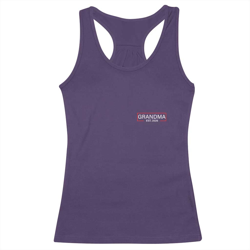 Grandma Est 2026 Racerback Tank Top First Mothers Day Grandparents Baby Announcement TS10 Purple Print Your Wear