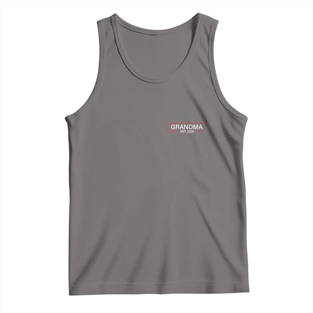 Grandma Est 2026 Tank Top First Mothers Day Grandparents Baby Announcement TS10 Deep Heather Print Your Wear