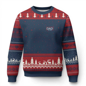 New Dad 2026 Ugly Christmas Sweater First Fathers Day Promoted To Daddy Est 2026 TS10 Navy Red Print Your Wear