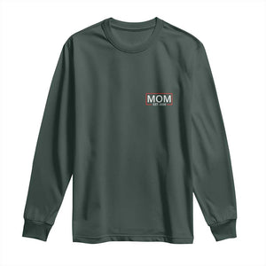 Mom Est 2026 Long Sleeve Shirt New Mama Pregnancy Reveal TS10 Dark Forest Green Print Your Wear
