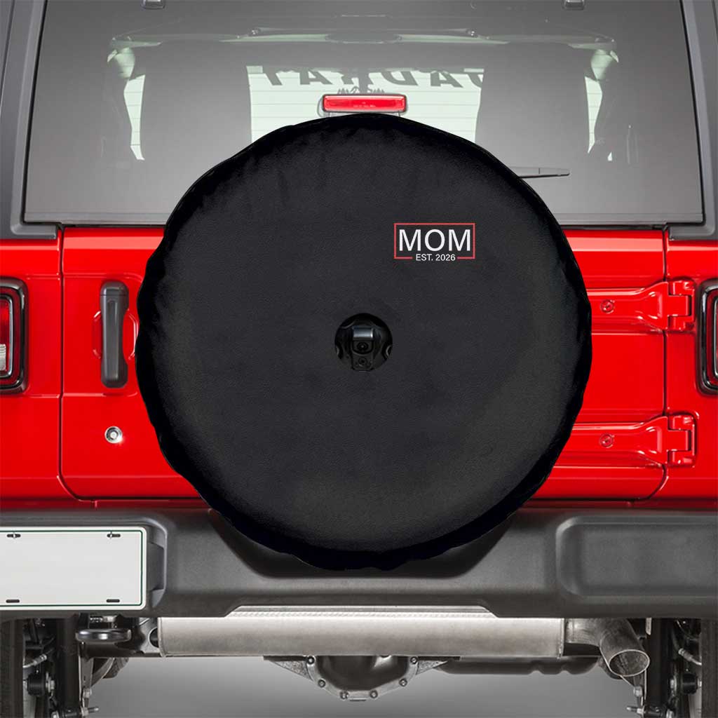Mom Est 2026 Spare Tire Cover New Mama Pregnancy Reveal TS10 Black Print Your Wear