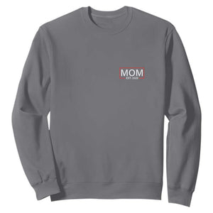Mom Est 2026 Sweatshirt New Mama Pregnancy Reveal TS10 Charcoal Print Your Wear