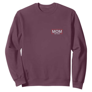Mom Est 2026 Sweatshirt New Mama Pregnancy Reveal TS10 Maroon Print Your Wear