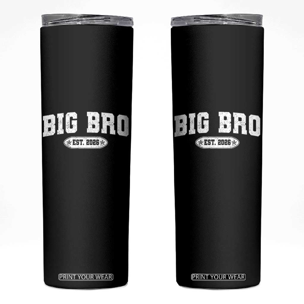 Big Bro Est 2026 Skinny Tumbler Promoted To Brother Sibling Reveal TS10 Black Print Your Wear