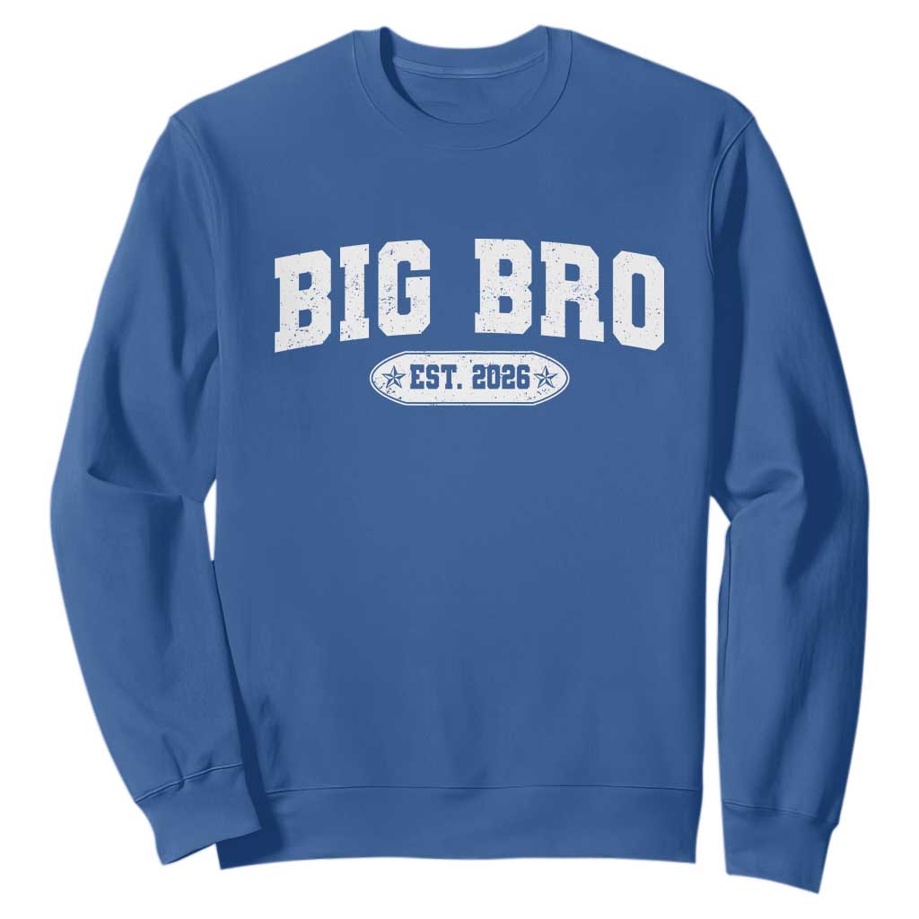 Big Bro Est 2026 Sweatshirt Promoted To Brother Sibling Reveal TS10 Royal Blue Print Your Wear