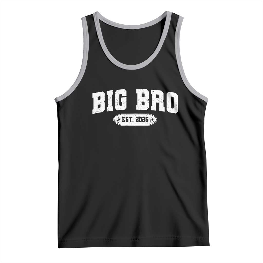 Big Bro Est 2026 Tank Top Promoted To Brother Sibling Reveal TS10 Black Athletic Heather Print Your Wear