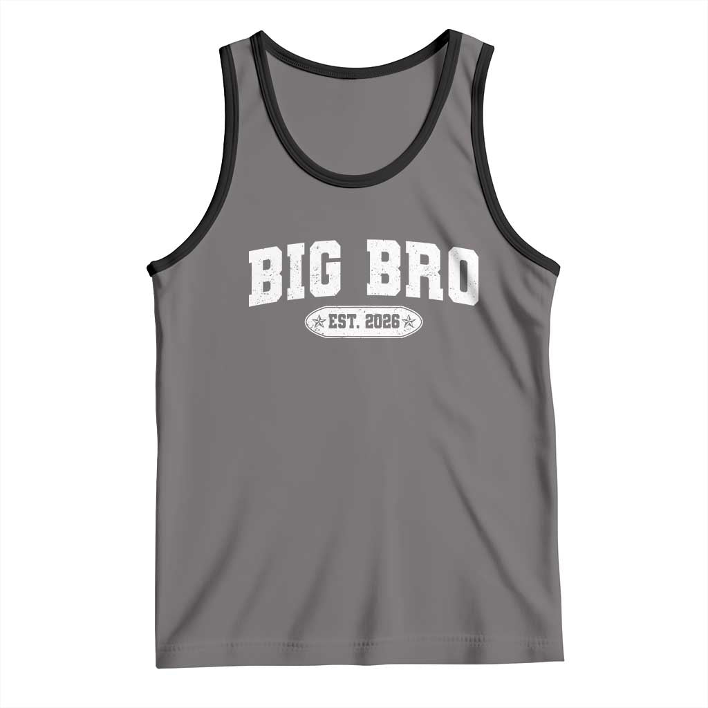 Big Bro Est 2026 Tank Top Promoted To Brother Sibling Reveal TS10 Deep Heather Black Print Your Wear