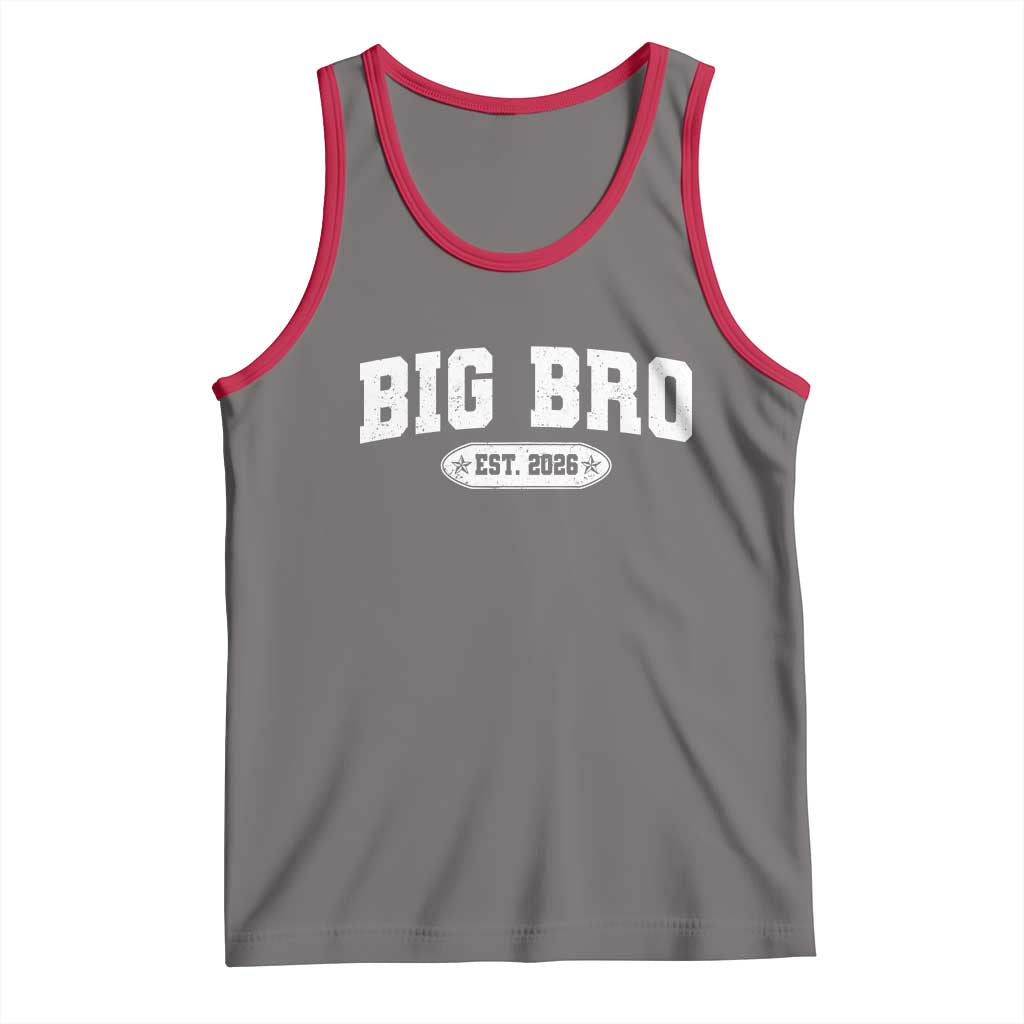 Big Bro Est 2026 Tank Top Promoted To Brother Sibling Reveal TS10 Deep Heather Red Print Your Wear