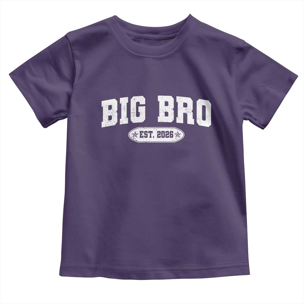 Big Bro Est 2026 Toddler T Shirt Promoted To Brother Sibling Reveal TS10 Purple Print Your Wear