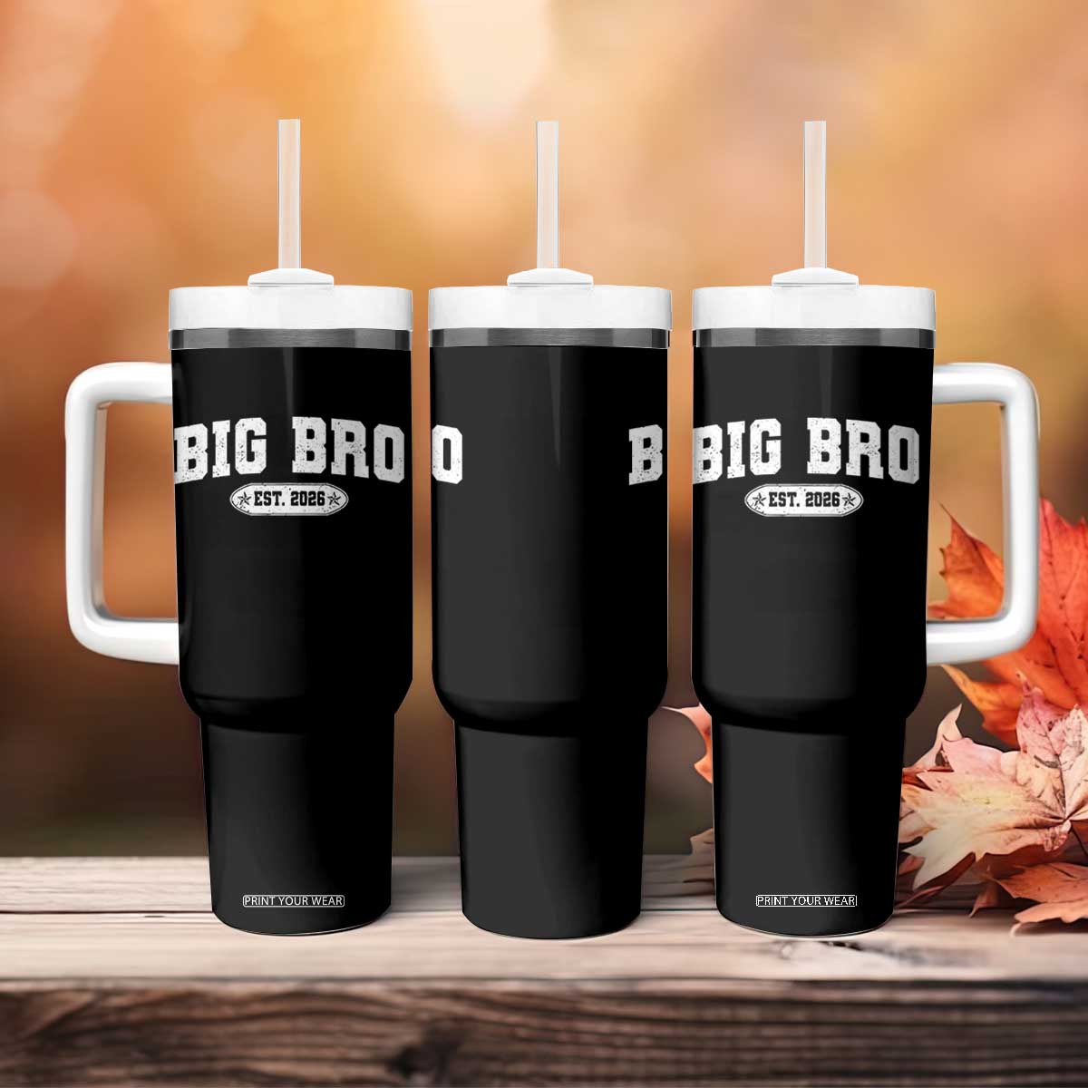 Big Bro Est 2026 Tumbler With Handle Promoted To Brother Sibling Reveal TS10 Print Your Wear