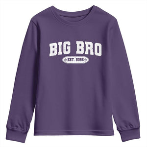 Big Bro Est 2026 Youth Sweatshirt Promoted To Brother Sibling Reveal TS10 Purple Print Your Wear