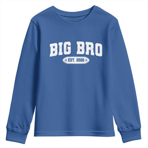 Big Bro Est 2026 Youth Sweatshirt Promoted To Brother Sibling Reveal TS10 Royal Blue Print Your Wear
